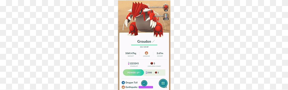 Atributos Y Movimientos De Groudon En Pokmon Go Groudon Pokemon Go Pc, Electronics, Hardware, Text Free Transparent Png