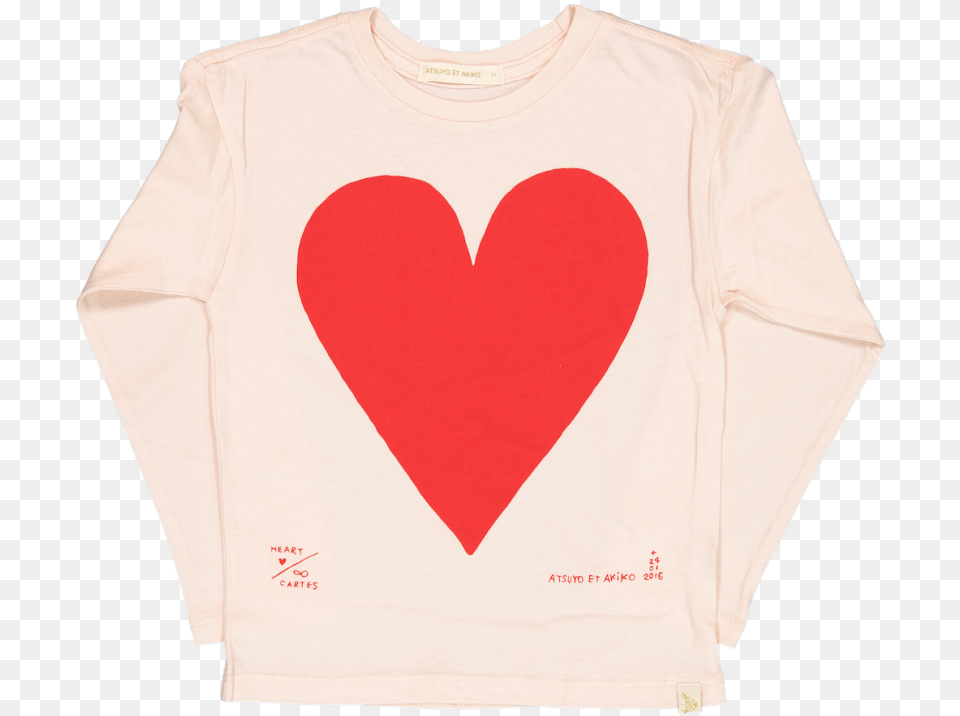 Atsuyo Et Akiko Long Sleeve Tee Carte Heart Love, Clothing, Long Sleeve, T-shirt, Shirt Png