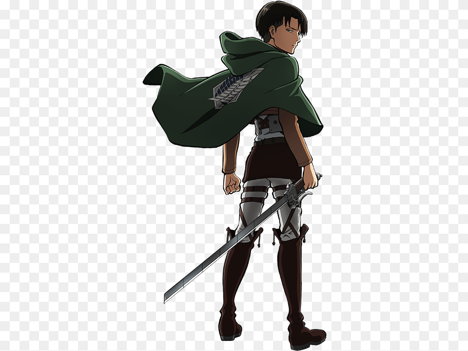 Attack On Titan Cast Announcement Levi Attack On Titan, Person, Fashion, Sword, Weapon Free Png Download