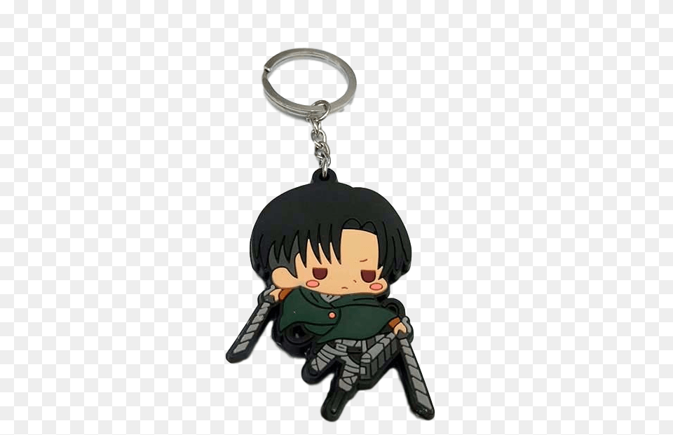 Attack On Titan Chibi Levi Keychain Anime Tokyo Cafe, Book, Publication, Person, Comics Png Image