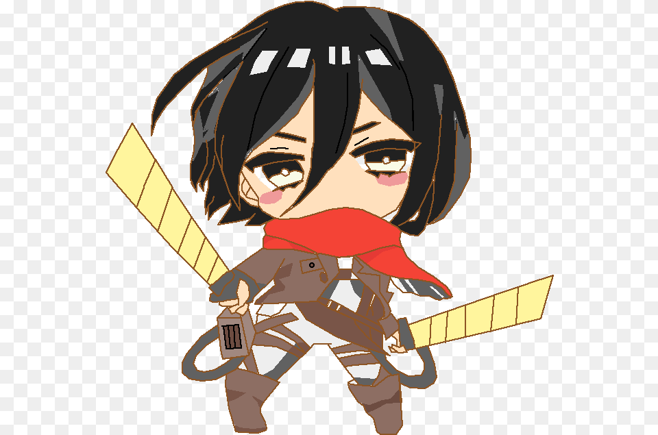 Attack On Titan Fanart Mikasa Chibi, Book, Comics, Publication, Baby Png