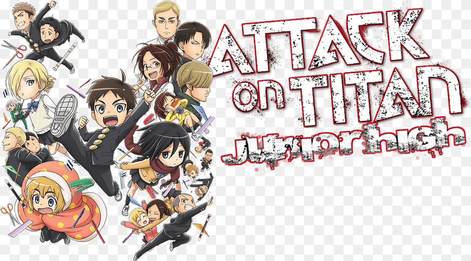 Attack On Titan Junior High Logo, Book, Comics, Publication, Baby Png Image