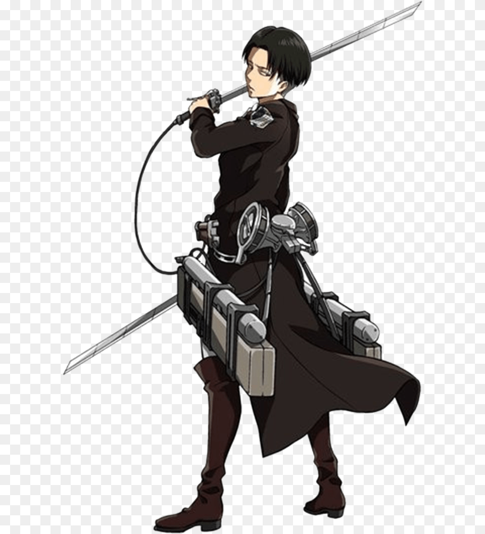 Attack On Titan Outfit Levi Attack On Titan Levi Outfit, Book, Comics, Publication, Weapon Free Png Download