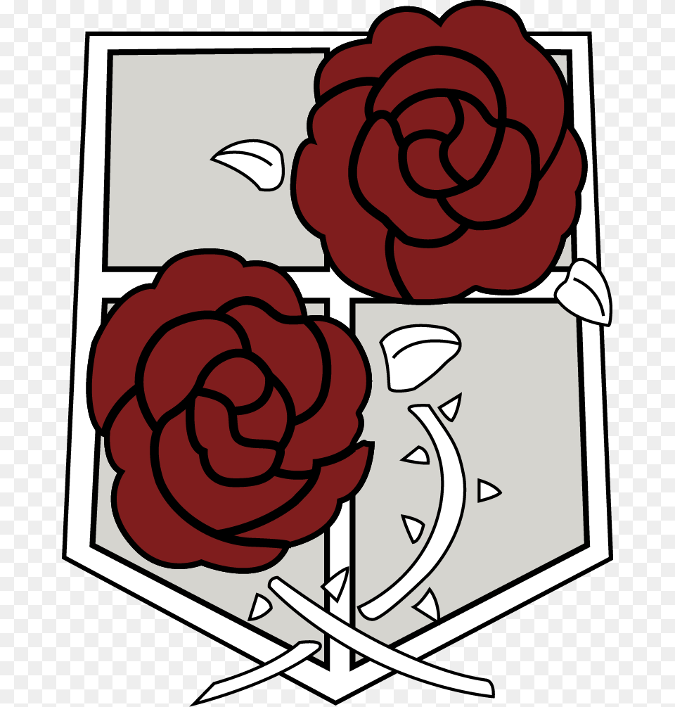 Attack On Titan Symbol Attack On Titan Garrison Logo, Rose, Plant, Flower, Carnation Free Transparent Png