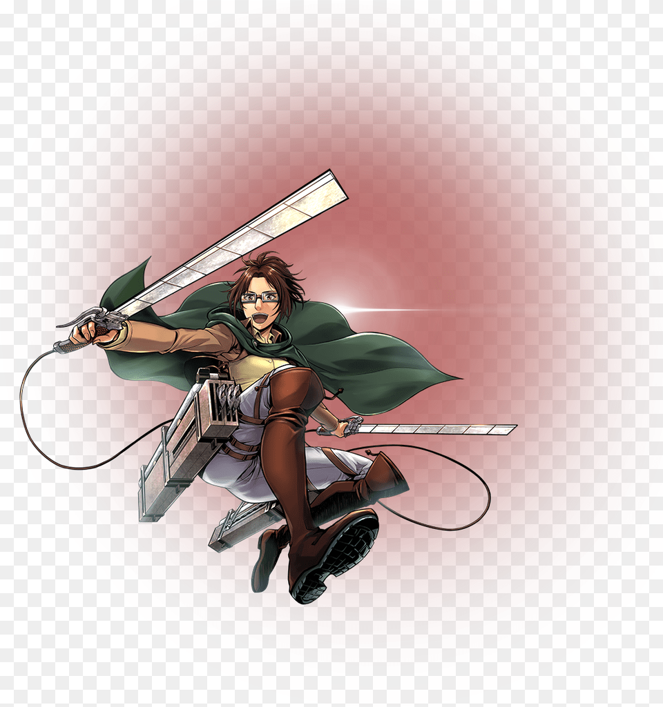 Attack On Titan Tactics Hange, Woman, Adult, Book, Publication Free Png