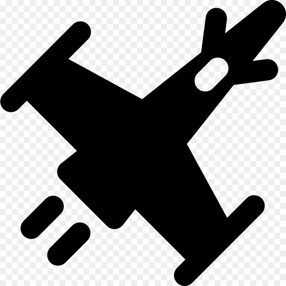 Attack Plane Icon, Silhouette, Aircraft, Transportation, Vehicle Png
