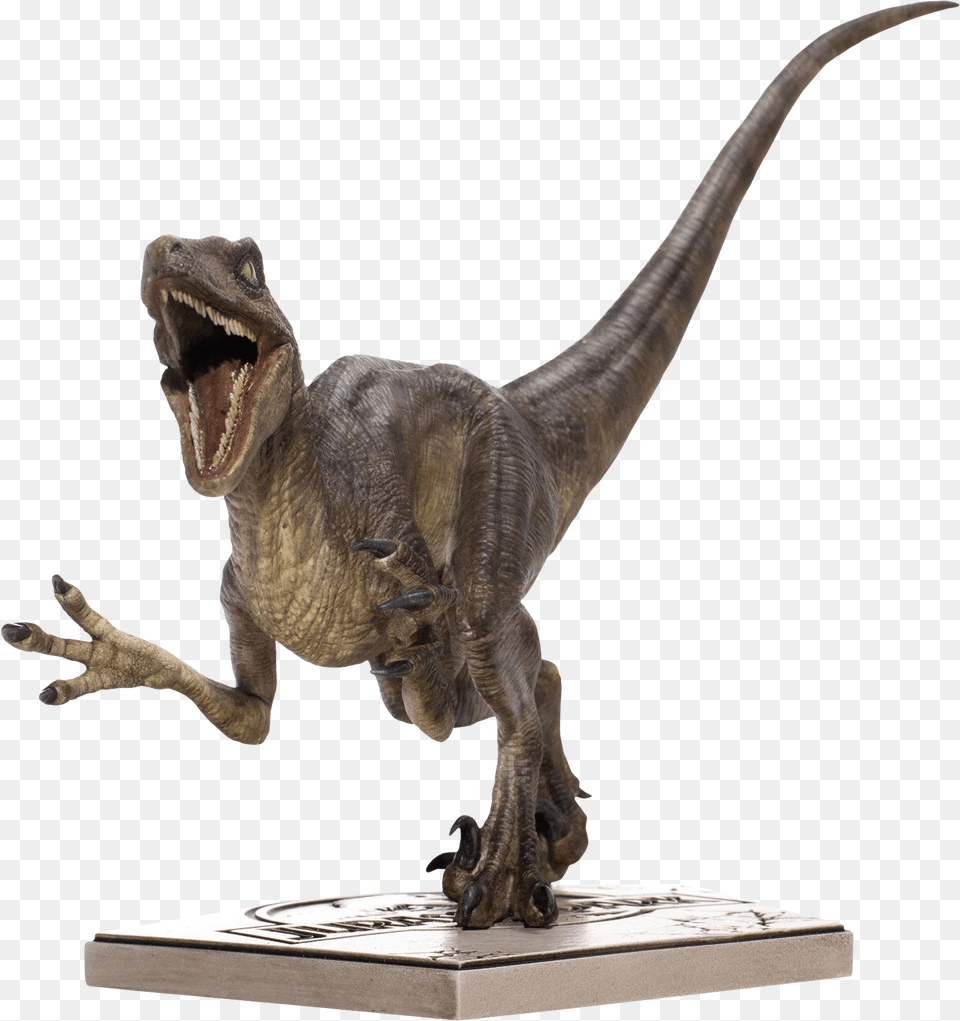 Attacking Velociraptor 110th Scale Statue Iron Studios Jurassic Park Velociraptor, Animal, Dinosaur, Reptile, T-rex Free Png