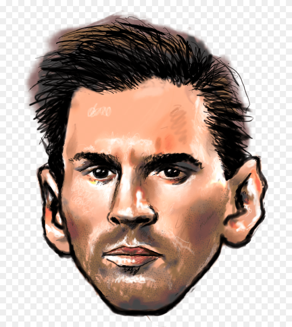 Attempt To Make A Cartoon Portrait Of Lionel Messi Lionel Messi Head Transparent, Adult, Photography, Person, Man Png Image