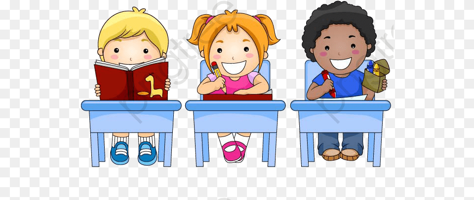 Attend Class Child Reading Image Reading And Writing Clipart, Book, Comics, Publication, Person Free Png Download