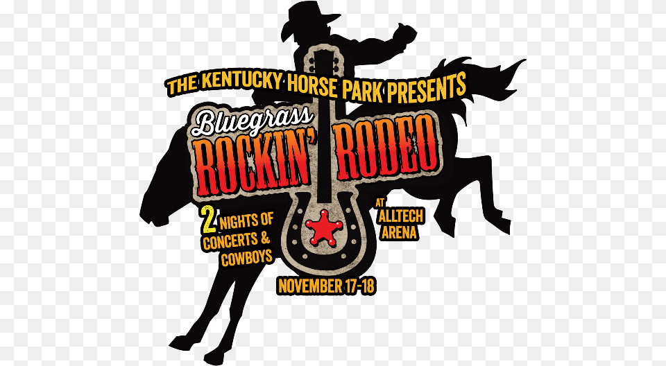 Attendees To The Bluegrass Rockin39 Rodeo Will Have Silueta De Caballos Rodeo, Advertisement, Logo, Poster, Person Free Transparent Png