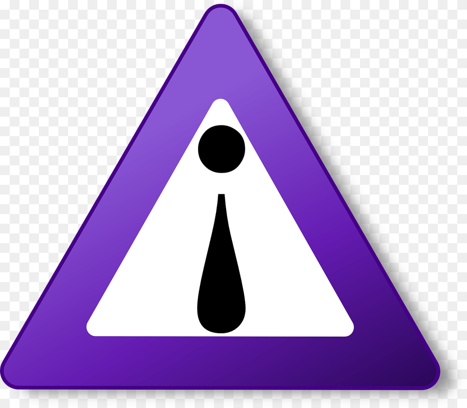 Attention Sign Purple, Triangle, Symbol Png Image