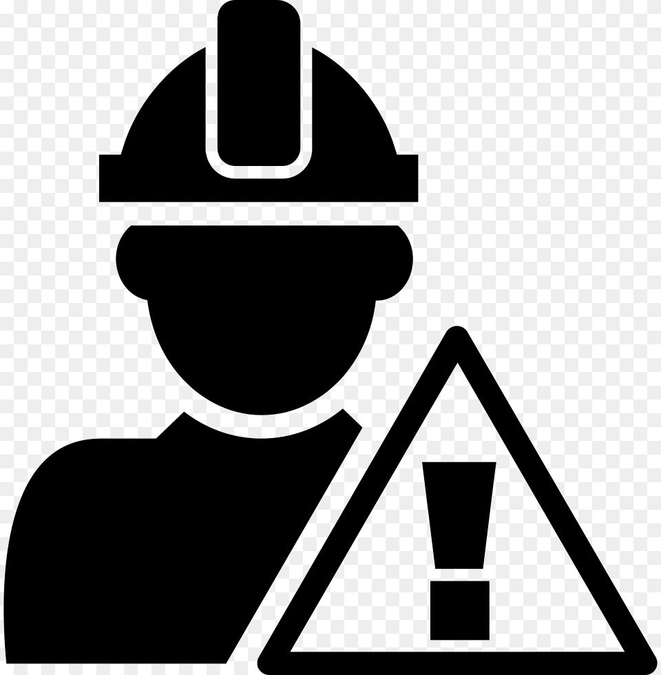 Attention Signal And Construction Worker Comments Hard Hat Icon, Clothing, Hardhat, Helmet, Stencil Free Png Download