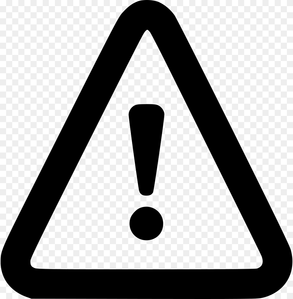 Attention Warning Outline Attention Sign, Triangle, Symbol Free Transparent Png