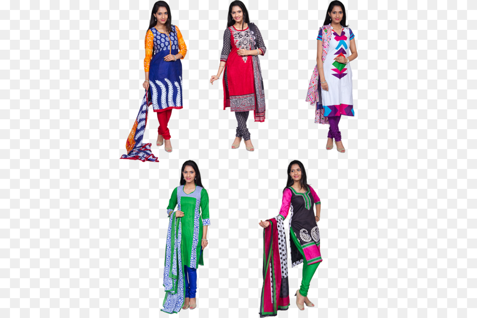 Attractive 5 Set Unstitched Chudidhar Shopping Zone Churidar Set Today Offer, Adult, Female, Person, Woman Free Png Download