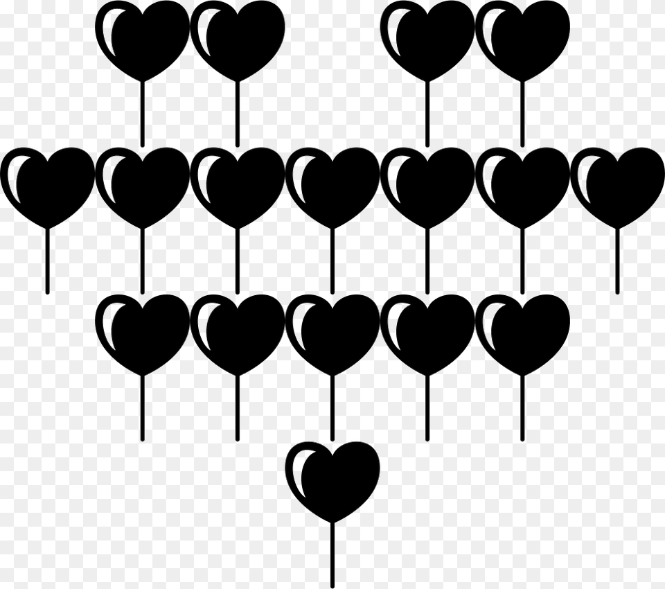 Attractive Heart Balloon Of Multiple Hearts Balloons Varios, Stencil Png