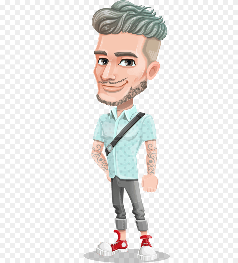 Attractive Man With Tattoos Cartoon Vector Character Cartoon, Book, Comics, Publication, Person Png Image