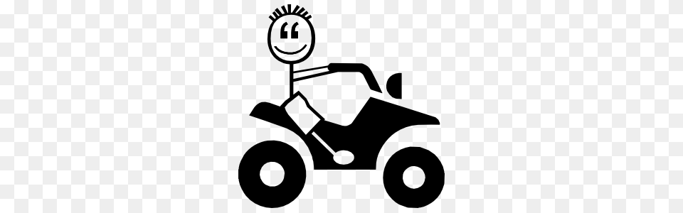 Atv Four Wheeler Boy Family Sticker, Vehicle, Transportation, Device, Grass Png Image