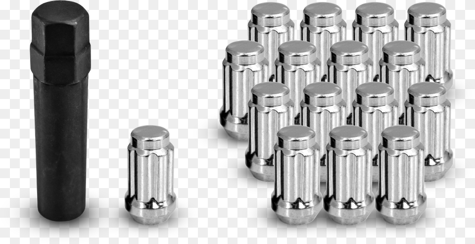 Atvutv Small Diameter Spline Lug Nuts Chrome, Cylinder, Bottle, Shaker Png Image