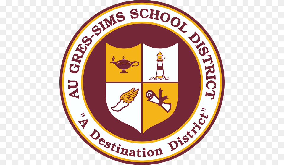 Au Gres Sims High School, Logo, Animal, Bird, Person Png Image