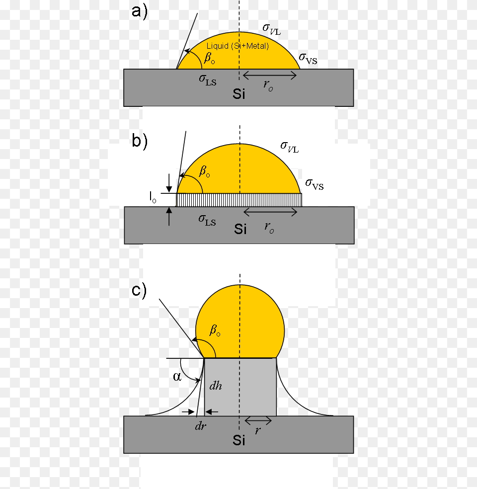 Au Si Droplet Catalyzing Whisker Growth Vapor Liquid Solid, Chart, Plot, Measurements, Sphere Free Png Download