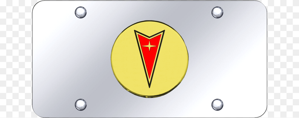 Au Tomotive Gold Pontiac Logo Gold On Chrome Plate Emblem Free Png