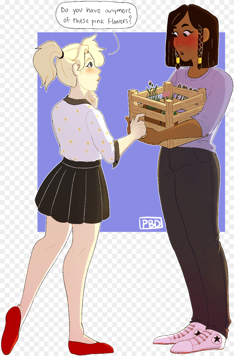Au Where Pharah Works At Her Family39s Flower Shop And Pharah X Mercy Au, Book, Clothing, Comics, Skirt Png Image