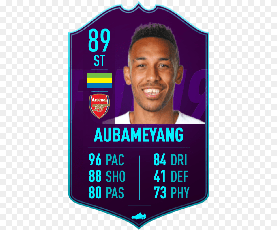 Aubameyang Liked This Tweet About Him Getting A Striker Fifa 19 Aubameyang Potm, Adult, Male, Man, Person Png Image
