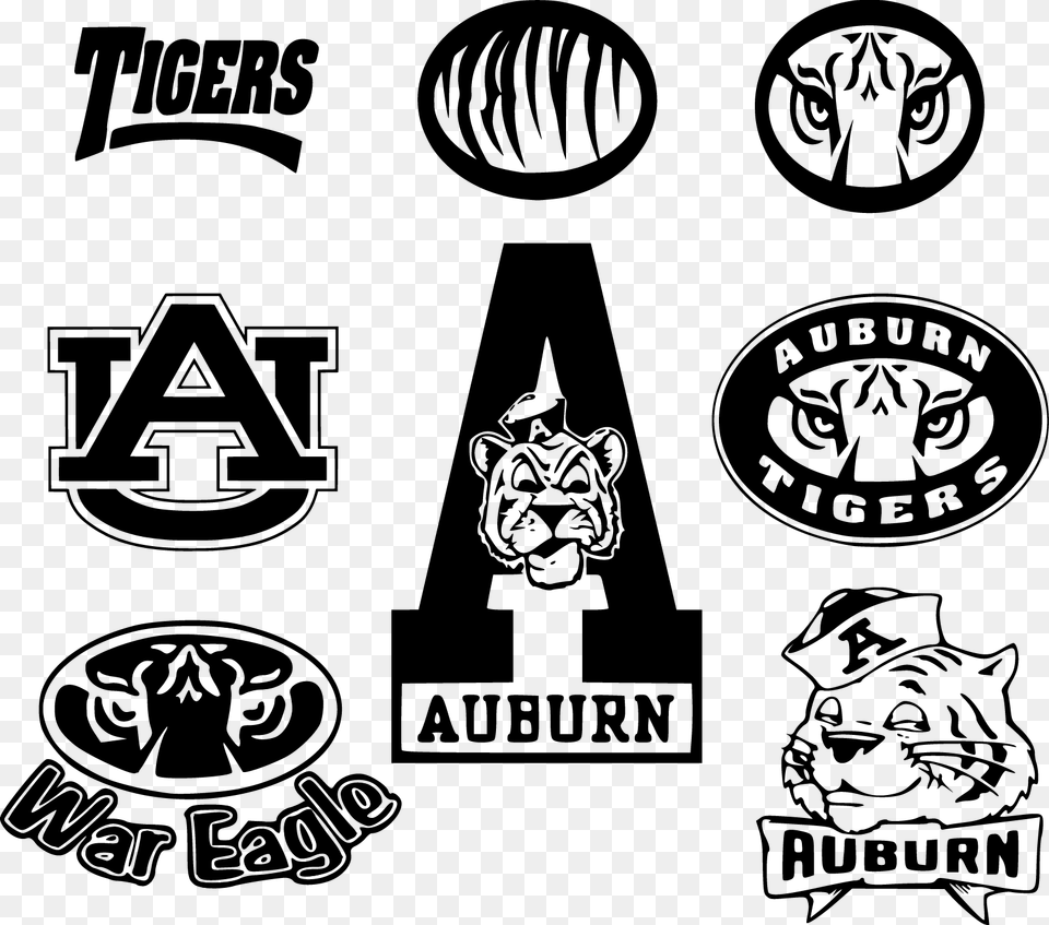 Auburn Tiger Logo Svg, Sticker, Animal, Lion, Mammal Free Transparent Png