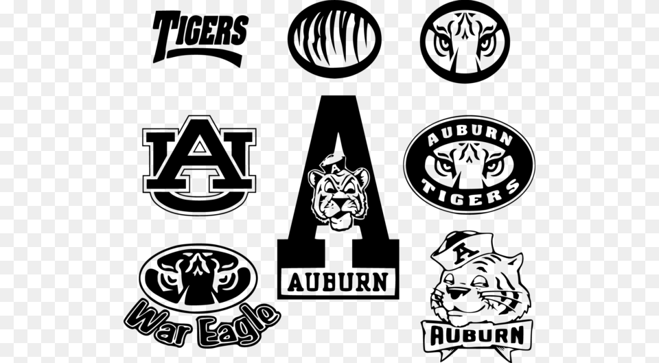 Auburn Tigers Cutting Files Silhouette Svg Dxf And Auburn Tiger Logo Svg, Gray Png Image
