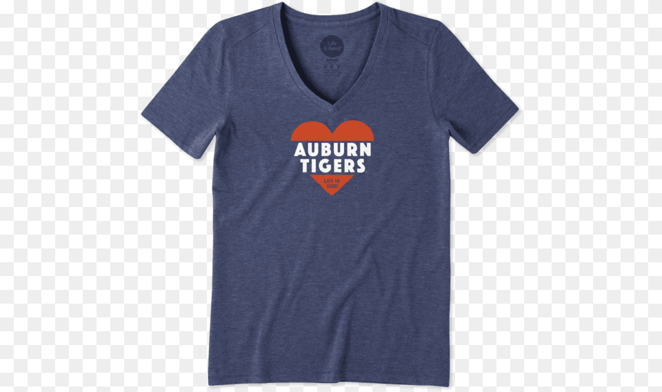 Auburn Tigers Heart Knockout Cool Vee Women39s Notre Dame Life Is Good Cool Vee, Clothing, Shirt, T-shirt Free Png Download