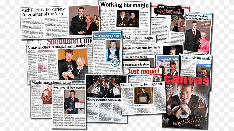 Auckland Magician Mick Peck Press Photographs Flyer, Adult, Male, Man, Person Free Transparent Png