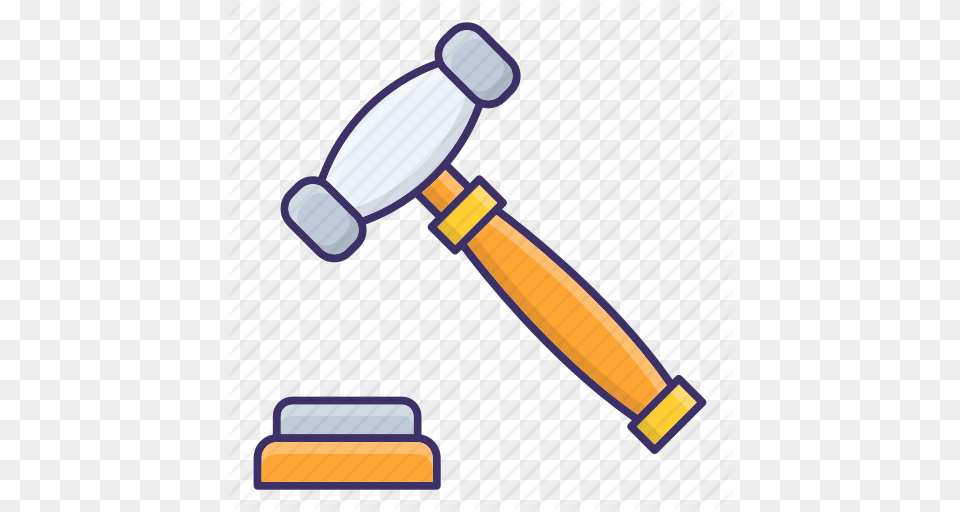 Auction Gavel Hammer Law Icon, Device, Tool, Mallet, Bulldozer Free Png Download