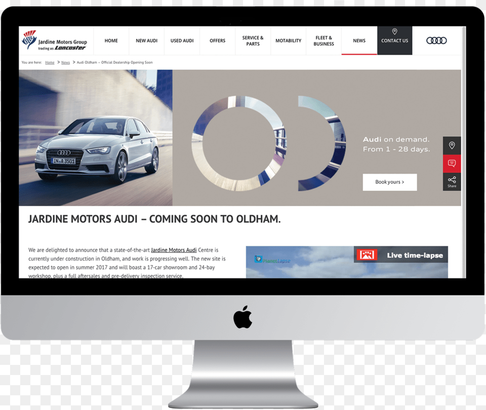 Audi Imac Mockup, Car, Vehicle, Transportation, File Png