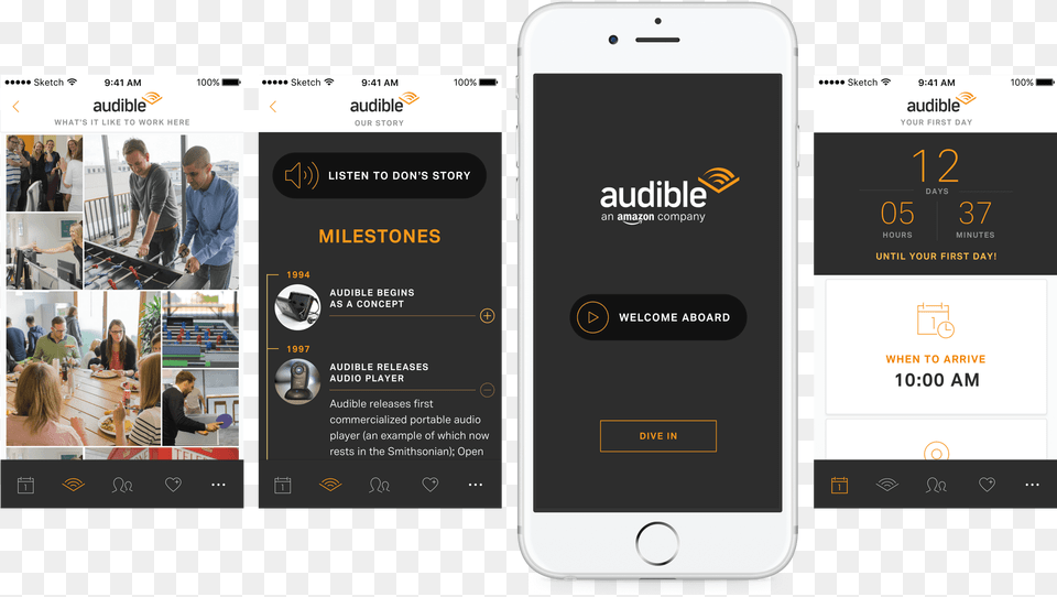 Audible Onboarding App Happyfuncorp Iphone, Electronics, Mobile Phone, Phone, Person Free Transparent Png