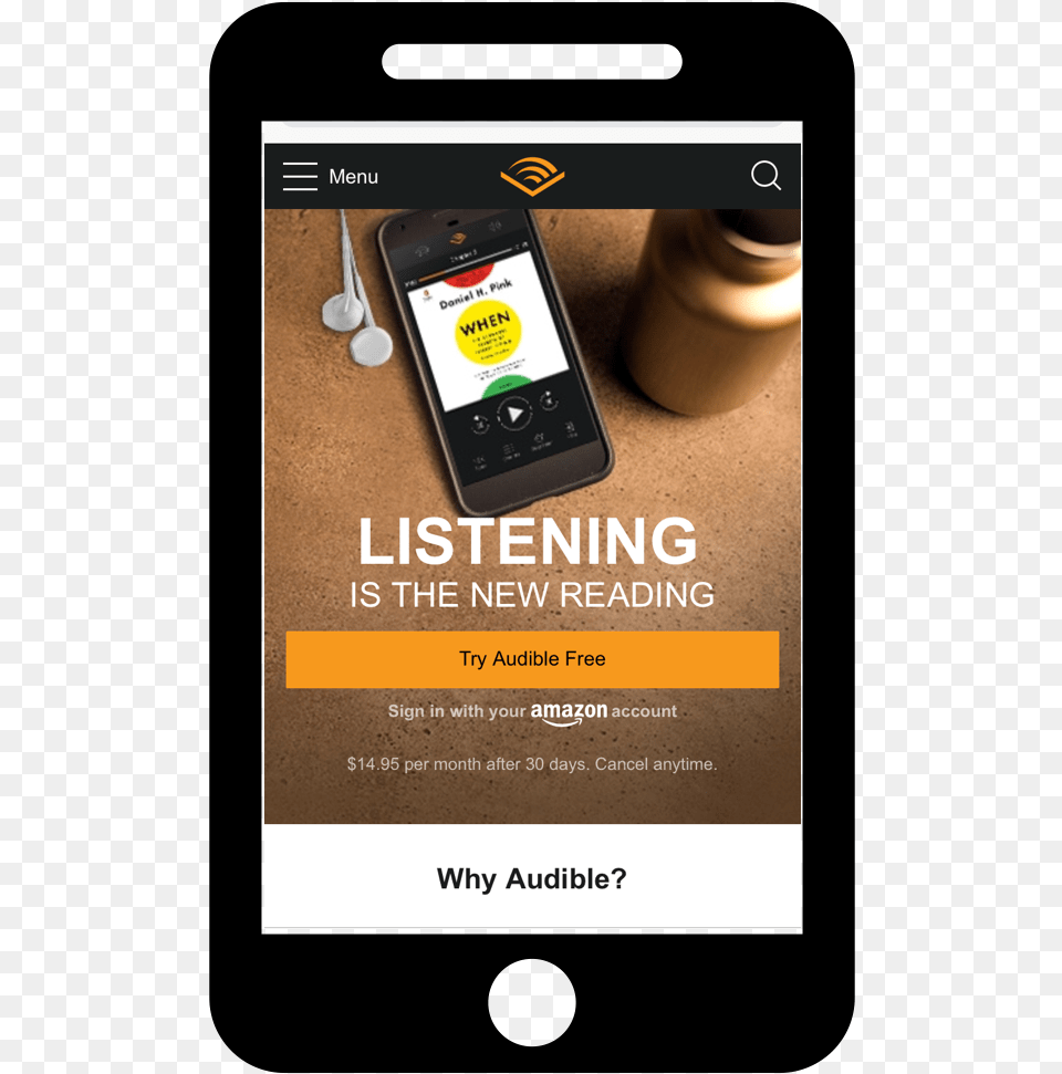 Audible Ve Keep Calm And Listen, Advertisement, Electronics, Mobile Phone, Phone Png Image