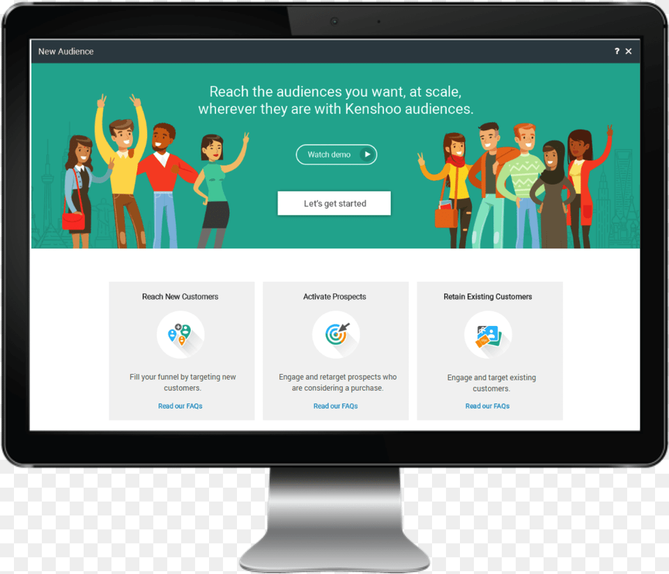Audience Manager Kenshoo Audience Manager Holistic Computer Monitor, Person, Electronics, Hardware, Computer Hardware Png Image