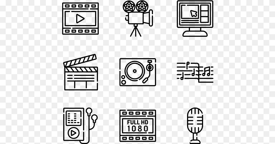 Audio And Video Visualize Icon, Gray Free Png Download
