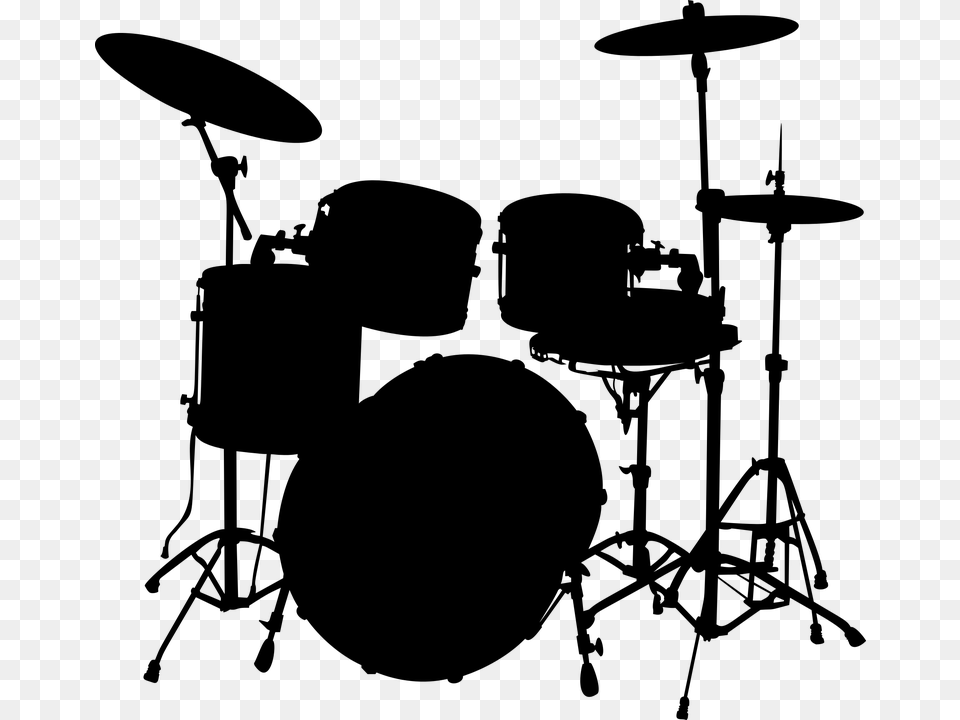 Audio Aural Cymbals Drums Ears Hearing Instrument Drum Kit Clip Art, Gray Free Png