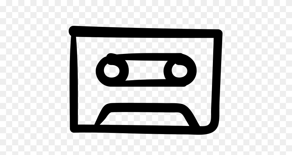 Audio Cassette Cassette Tape Doodle Music Musictape Tape Icon, Gray Free Png Download