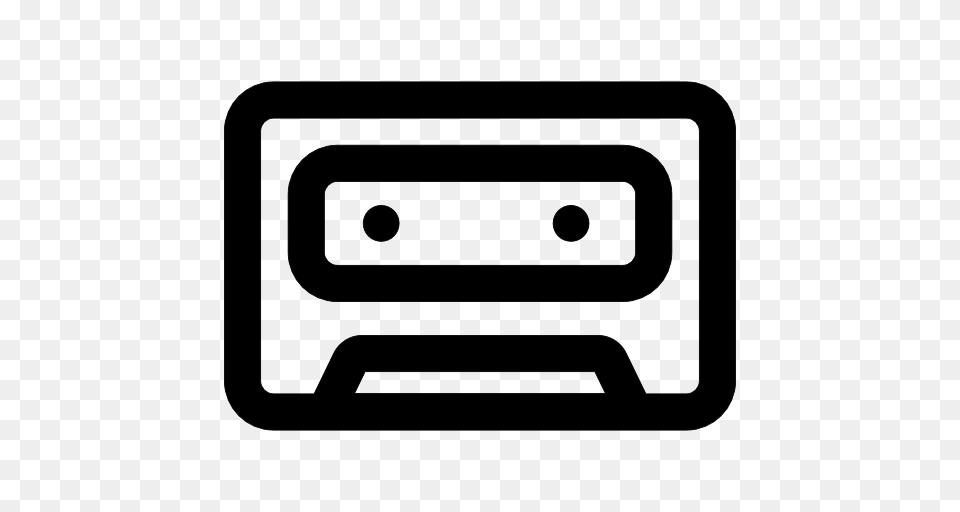 Audio Cassette Old Technology Vintage Cassette Tape Outlined, Gray Free Png Download