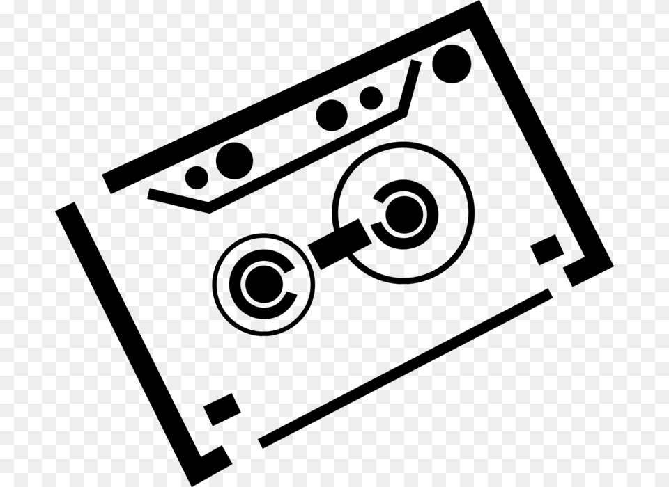 Audio Cassette Tape Recorder, Gray Png Image