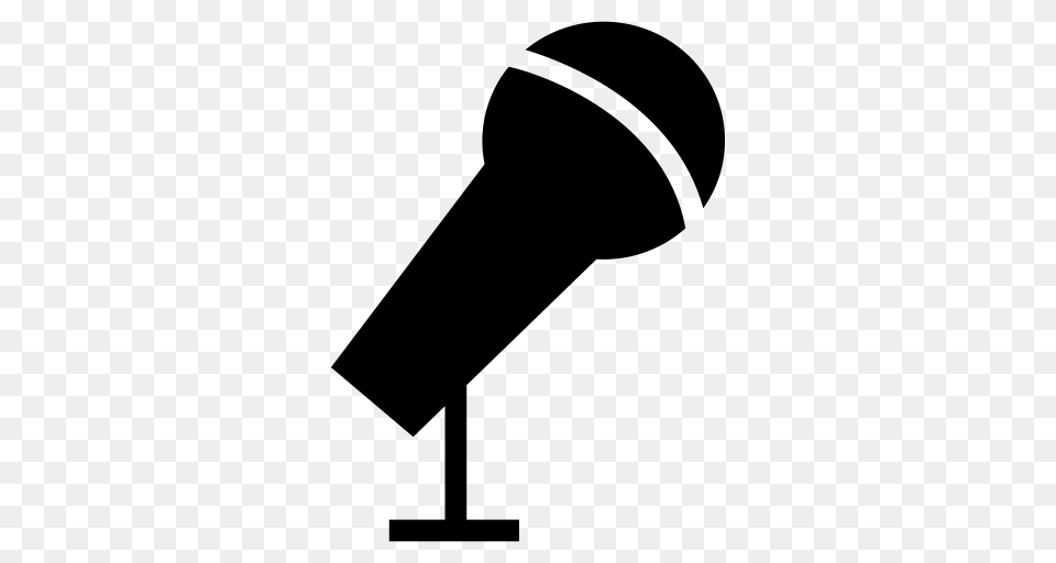 Audio Conference Mic Microphone Record Sounds Voice Icon, Gray Free Png Download