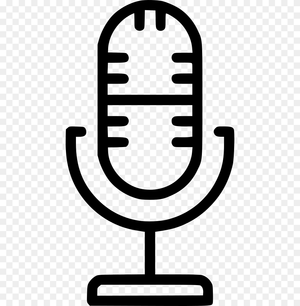 Audio Mic Microphone Record Broadcast Icon Download, Electrical Device, Stencil, Smoke Pipe Png