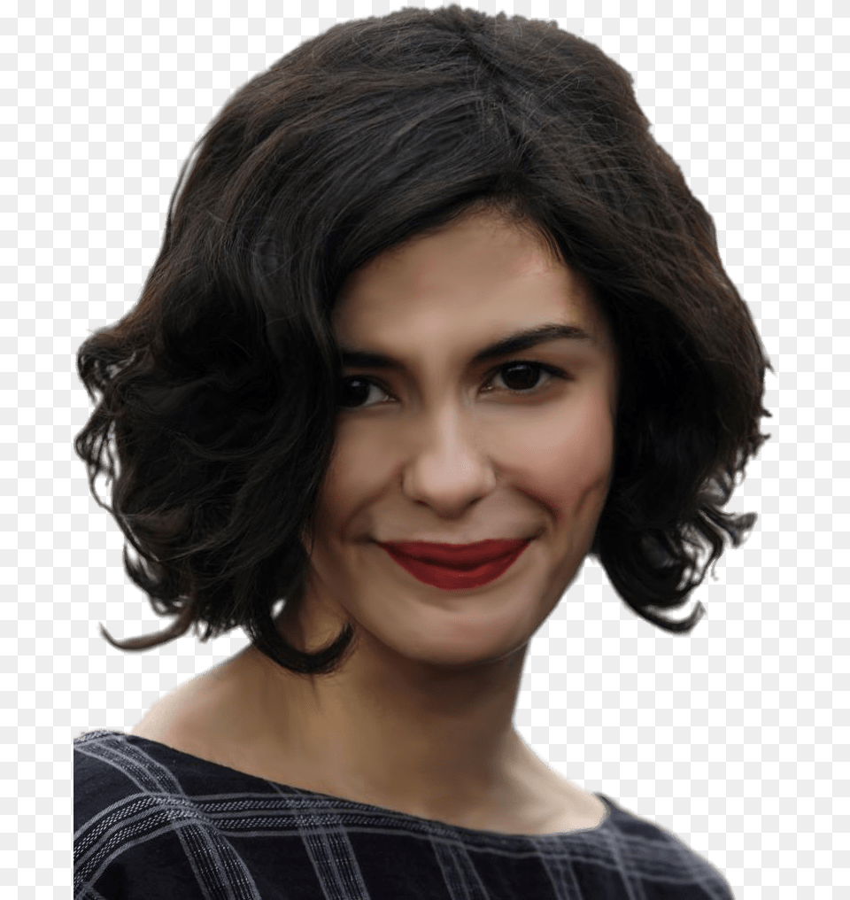 Audreu Tautou Red Lips Audrey Tautou Labios, Adult, Smile, Portrait, Photography Png