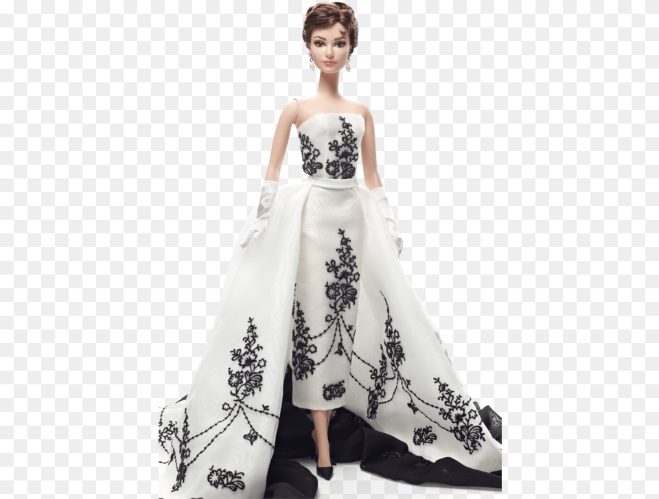 Audrey Hepburn And Barbie Image Audrey Hepburn Sabrina Barbie Doll, Gown, Formal Wear, Fashion, Wedding Free Png