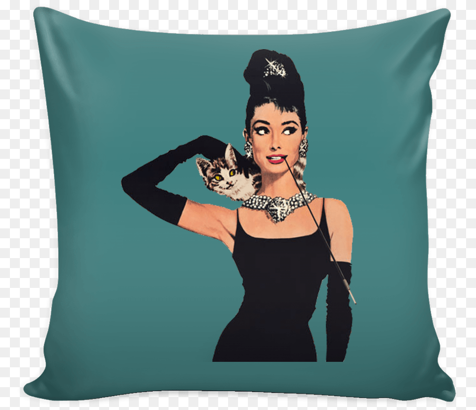 Audrey Hepburn Pillow Cover Audrey Hepburn Breakfast At, Cushion, Home Decor, Adult, Female Png Image