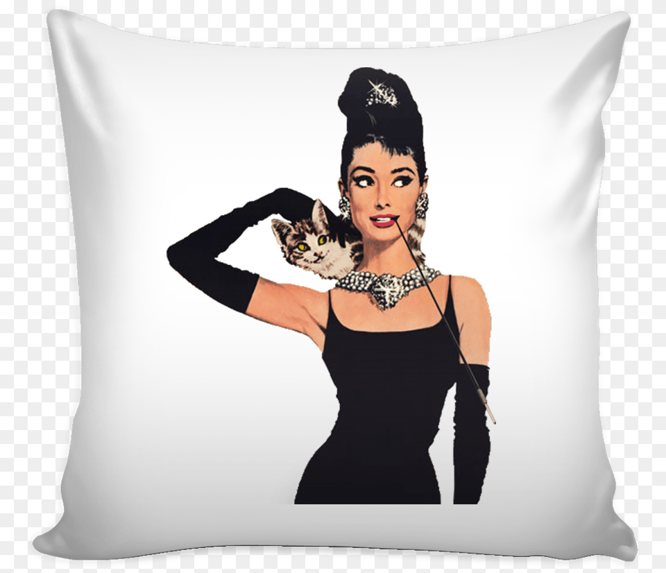 Audrey Hepburn Pillow Cover Audrey Hepburn Breakfast At, Cushion, Home Decor, Adult, Female Free Transparent Png