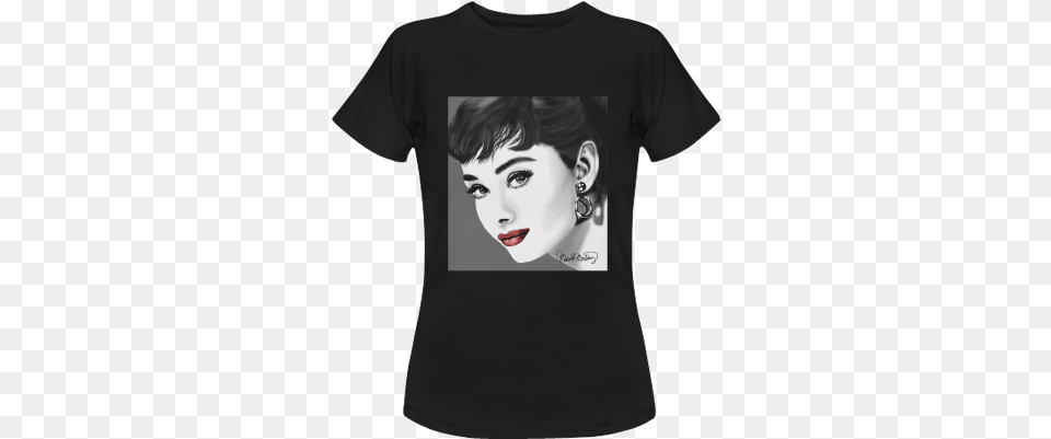 Audrey Hepburn Red Lips Women39s Classic T Shirt T Shirt, Adult, Clothing, Female, Person Png