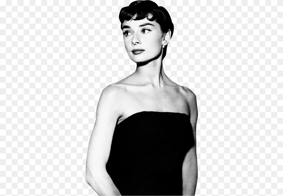 Audrey Hepburn Side View Audrey Hepburn Strapless Dress, Portrait, Photography, Clothing, Face Png Image