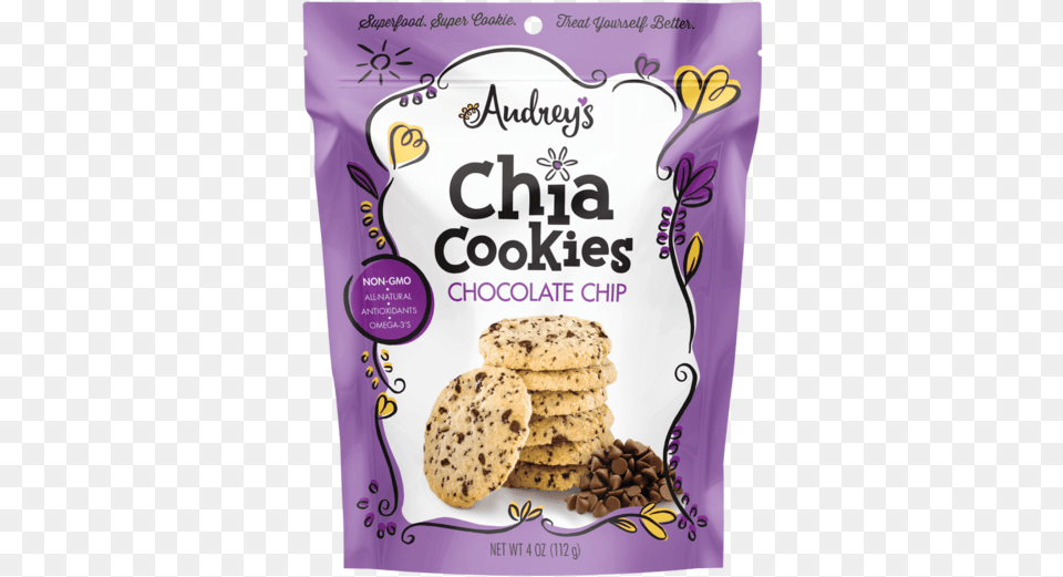 Audreyquots Chia Cookies Chocolate Chip Healthy Snacks Audrey39s Chia Cookies, Food, Sweets, Bread, Cracker Png Image